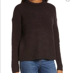 NWT- Madewell heather raisin puff trim neck pullover